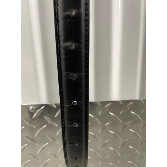 Mens Black Belt with Brass tone buckle 2XL - Picture 3 of 4